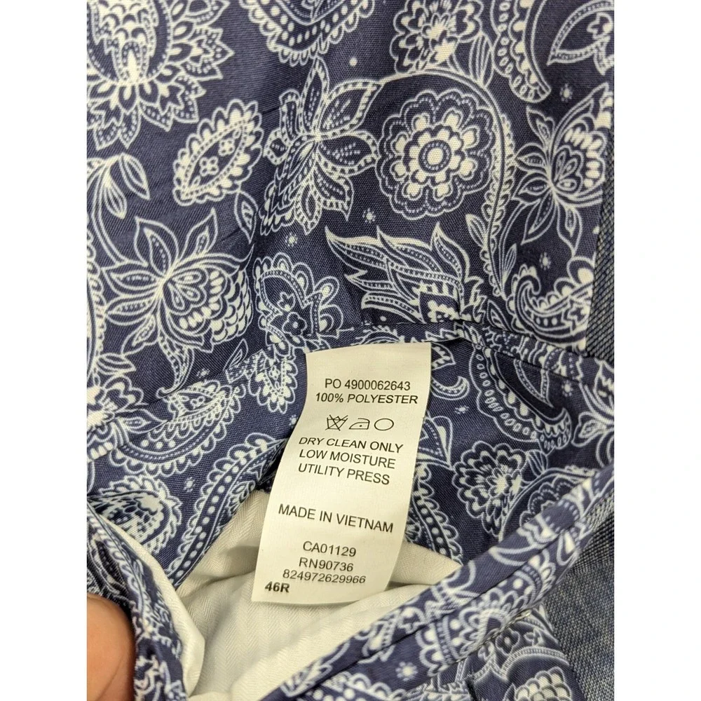 Chaps Ralph‎ Lauren Blazer Sports Suit Jacket Polyester 46R Blue Heathered EUC